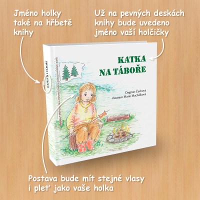 image 009-K-CZ-katka-900x900-02_400x400 katka na táboře, personalizovaná, osobní, dárek, čtení, kniha, pro děti, kniha pro dospívající, originální, pro holky, dětská knížka 009-K-CZ-katka-900x900-02
