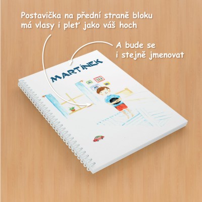 image 034-B-CZ-2_400x400 kroužkový blok, originální, kreslení, pastelky, kluci, přání, dítě, kniha, hrdina, čtení 034-B-CZ-2